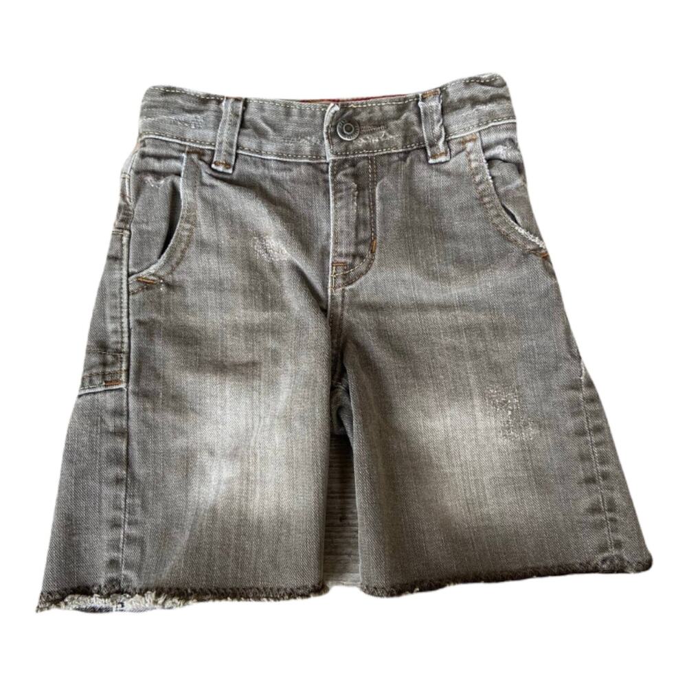 Gap Boys Denim Shorts 2 Brown‎ Distressed Cut Off Raw Hem Toddler Summer